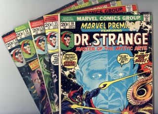Marvel Premiere Dr Strange Set Of 5 (10 - 14) Vg Brunner,  Ditko,  Origin,  Mordo