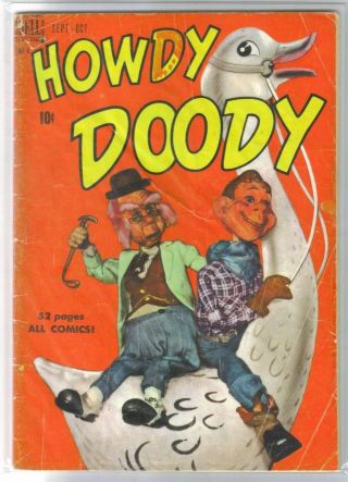 Howdy Doody 4 Riding A Goose Golden Age Dell Comic Book Fr/g