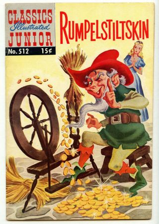 Fine (-) 5.  5 Classics Illustrated Junior 512 Rumpelstiltskin 15c 1954