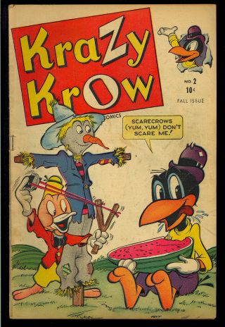 Krazy Krow 2 Golden Age Timely Funny Animal Comic 1945 Vg