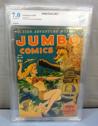 Jumbo Comics 62 (golden Age Sheena Queen Jungle) Cbcs 7.  0 Fiction House 1944
