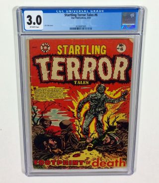 Startling Terror Tales 6 Cgc 3.  0 Scarce (l.  B.  Cole Cover) Aug.  1953 Star Publ.