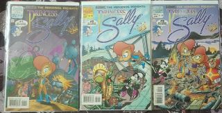 Archie Sonic The Hedgehog Princess Sally Comic Book Complete Mini Series 1,  2,  3