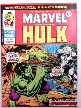 Mighty World Of Marvel No.  196 Incredible Hulk (hulk 181 Wolverine Story)