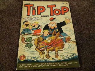 1943 United Features Syndicate Tip Top Comics 81 Rare Ga - Der Captain Cover Vg
