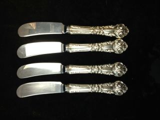 4 French Renaissance Sterling Butter Knives Reed Barton Flatware Silverware
