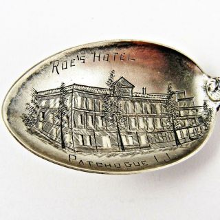 ANTIQUE ROE ' S HOTEL,  PATCHOGUE,  LONG ISLAND,  NY FISHES STERLING SILVER SPOON 2