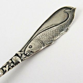 ANTIQUE ROE ' S HOTEL,  PATCHOGUE,  LONG ISLAND,  NY FISHES STERLING SILVER SPOON 5