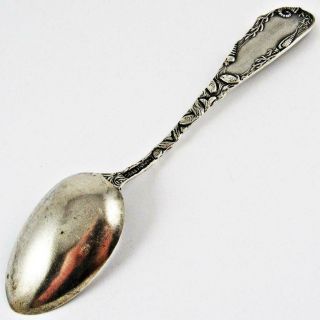 ANTIQUE ROE ' S HOTEL,  PATCHOGUE,  LONG ISLAND,  NY FISHES STERLING SILVER SPOON 6