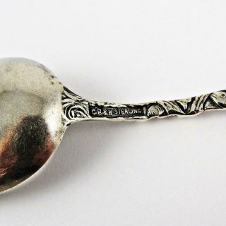 ANTIQUE ROE ' S HOTEL,  PATCHOGUE,  LONG ISLAND,  NY FISHES STERLING SILVER SPOON 8