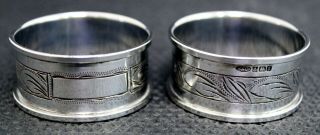 Solid Silver Napkin Rings - Blank Cartouches - B&co B 