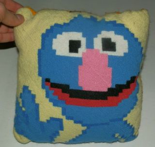 Handmade Sesame Street Sherlock Hemlock And Grover Needle Point Pillow