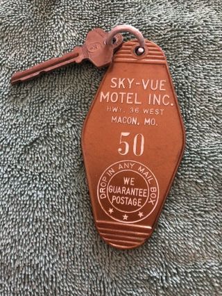 Vintage Sky Vue Motel Macon Missouri Room Key