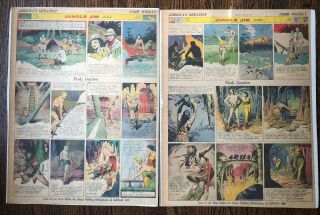 2 1939 Flash Gordon & Jungle Jim Newspaper Puck Comic Weekly Bringing Up Father