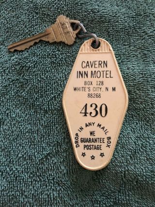 Vintage Cavern Inn Motel Whites City Mexico Room Key