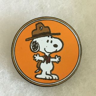 Peanuts Snoopy Pin Boy Scout Lapel Pin Leader Pin Back Enameled