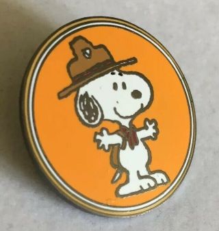 Peanuts Snoopy Pin Boy Scout Lapel Pin Leader Pin Back Enameled 4