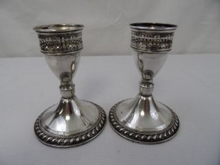 Vintage Sterling Silver Duchin Weighted Candle Holders (2)