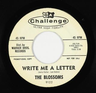 Sweet/northern Soul 45 - Blossoms - Write Me A Letter - Challenge - Vg,  Mp3