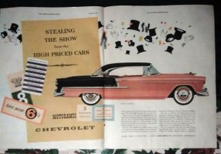 Vintage Centerfold Ad Saturday Evening Post - Chevrolet January 22,  1955