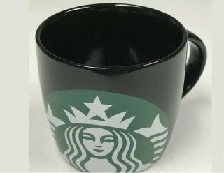 Discontinued Starbucks 14oz Ceramic Coffee Tea Mug Cup Black & Green