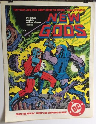 Jack Kirby Dc Gods Promo Poster Jack Kirby/mike Royer 1984 Darkseid V Orion