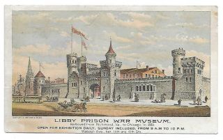 Libby Prison War Museum 1889 Chicago Il Victorian Trade Card