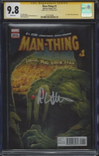 Man - Thing 1_cgc 9.  8 Ss_signed By R.  L.  Stine - His First Comic Work
