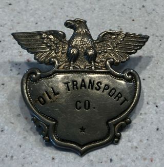 Vintage Security Gas Oil Transport Co.  Metal Badge - Screw On Badge - Eagle