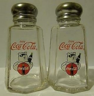 A Great Set Of Coca Cola Bear 1 Salt & Pepper Shakers