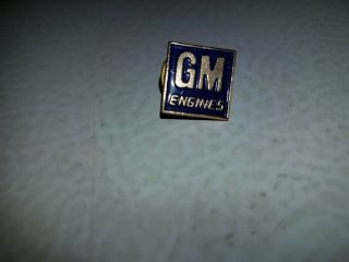 Vintage Gm Engines Lapel Hat Tie Pin Blue Enamel