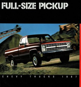 1987 Chevrolet Silverado Custom Deluxe Full Size Pickup Truck Sales Brochure