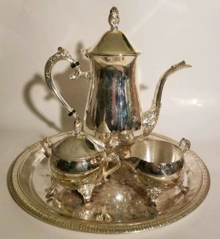 Vintage International Silver Company 4 Piece Tea Coffee Set Silver Plated