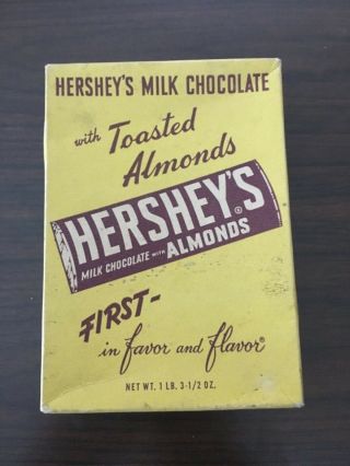 Vintage Hershey’s Milk Chocolate W/ Almonds Candy Bar Counter Display Box