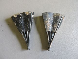 Antique Sterling/.  950 Oriental Metal Hand Fan Salt And Pepper Shakers,  (vb)