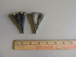 Antique Sterling/.  950 Oriental Metal Hand Fan Salt and Pepper Shakers,  (VB) 5