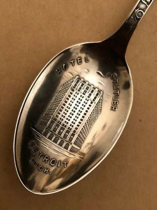 Vintage Sterling Silver Detroit / Hotel Statler Souvenir Spoon - 2