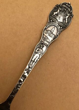 Vintage Sterling Silver Detroit / Hotel Statler Souvenir Spoon - 3