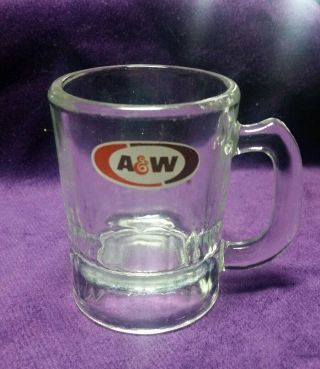 A&w Glass Mug Child Size 3 1/4 Inch Tall
