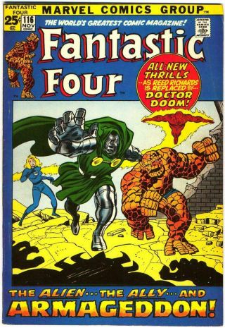 Fantastic Four 116 Dr Doom Marvel Bronze Giant Buscema Picture Frame Cvr Bin