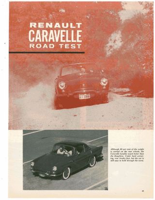 1961 Renault Caravelle Vintage 4 - Page Road Test / Article / Ad