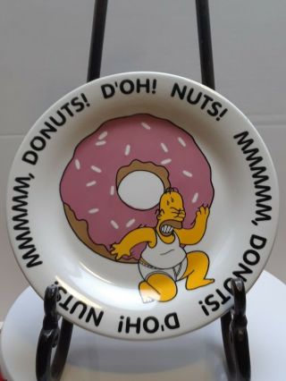 Homer Simpson desert plate Fox Matt Groening D ' Oh NUTS Hmmmm,  DONUTS 2