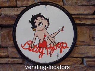 Betty Boop Round 12 X 12 Metal Sign Vintage 1950 