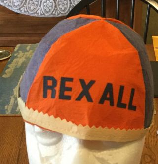 Vintage Rexall Drug Store Pharmaceutical Advertising Beanie Cap Hat Very Cool