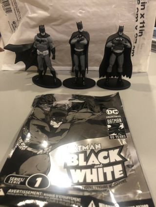 Batman Black And White Mini Statue Figures Gleason Fabok Dc Comics Series 1 2