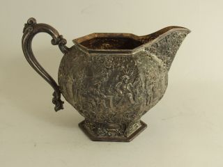 Vintage Barbour S.  P.  Co.  Silver Plate Repousse Water Pitcher