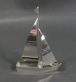 Art Deco Italian Sterling Silver Sailboat Sailing Boat Ship Miniature Figurine