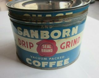 Chase and Sanborn Coffee Tin Display Vintage Collector Tin VGd with Lid 2