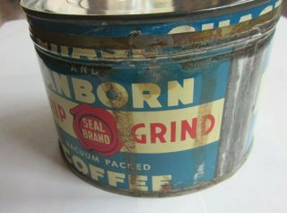 Chase and Sanborn Coffee Tin Display Vintage Collector Tin VGd with Lid 4