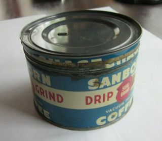 Chase and Sanborn Coffee Tin Display Vintage Collector Tin VGd with Lid 5
